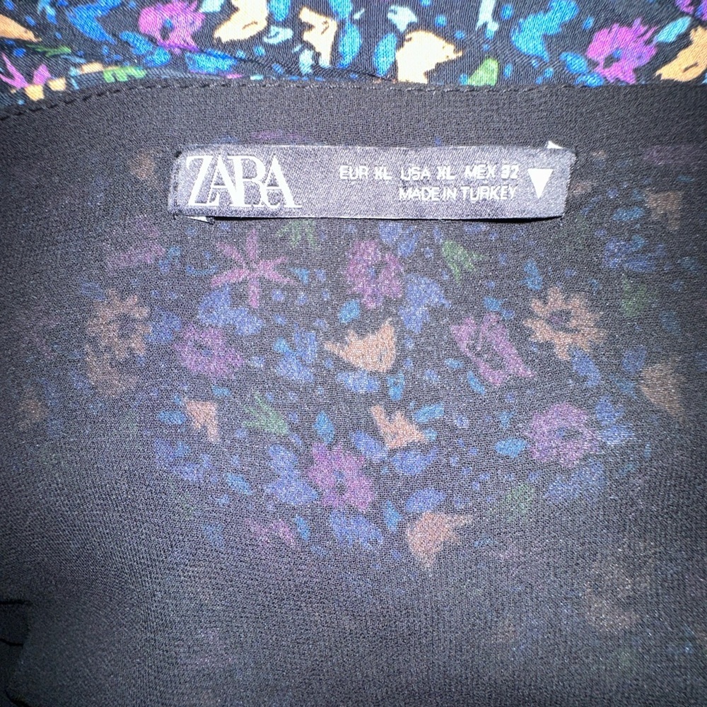 ZARA Shoulder ZARA BLUE FLORAL PRINTED Floral Print - Picture 9 of 15